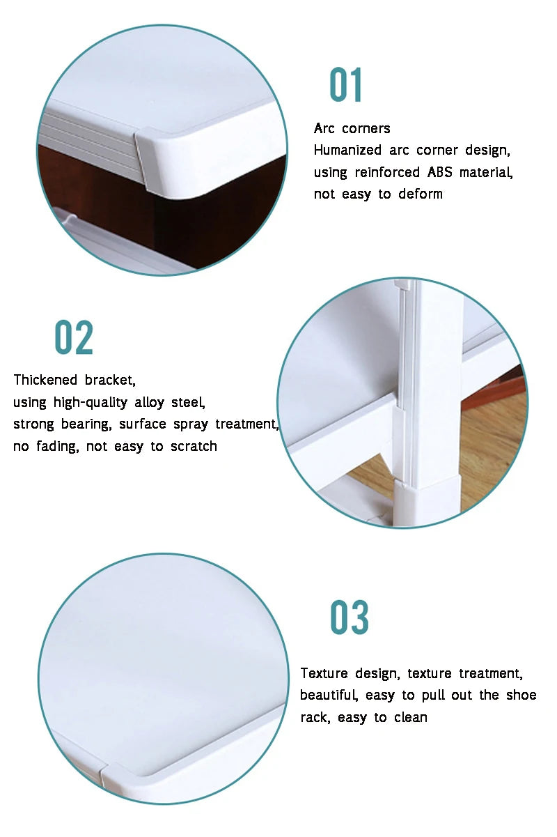 Shoe Rack 360 Rotating Height Adjustable Aluminum Alloy