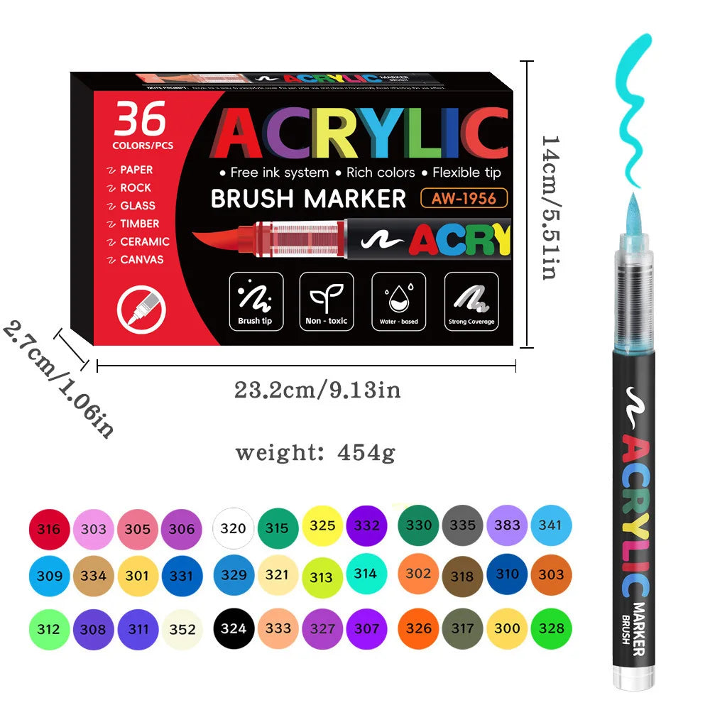168 Colors Acrylic Markers Automatic Ink Control System