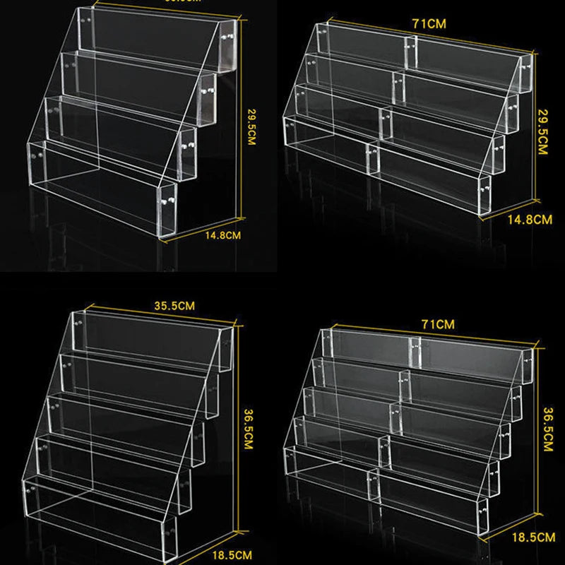 2-6 Tier Acrylic Book Display Stand Desk Bookshelf