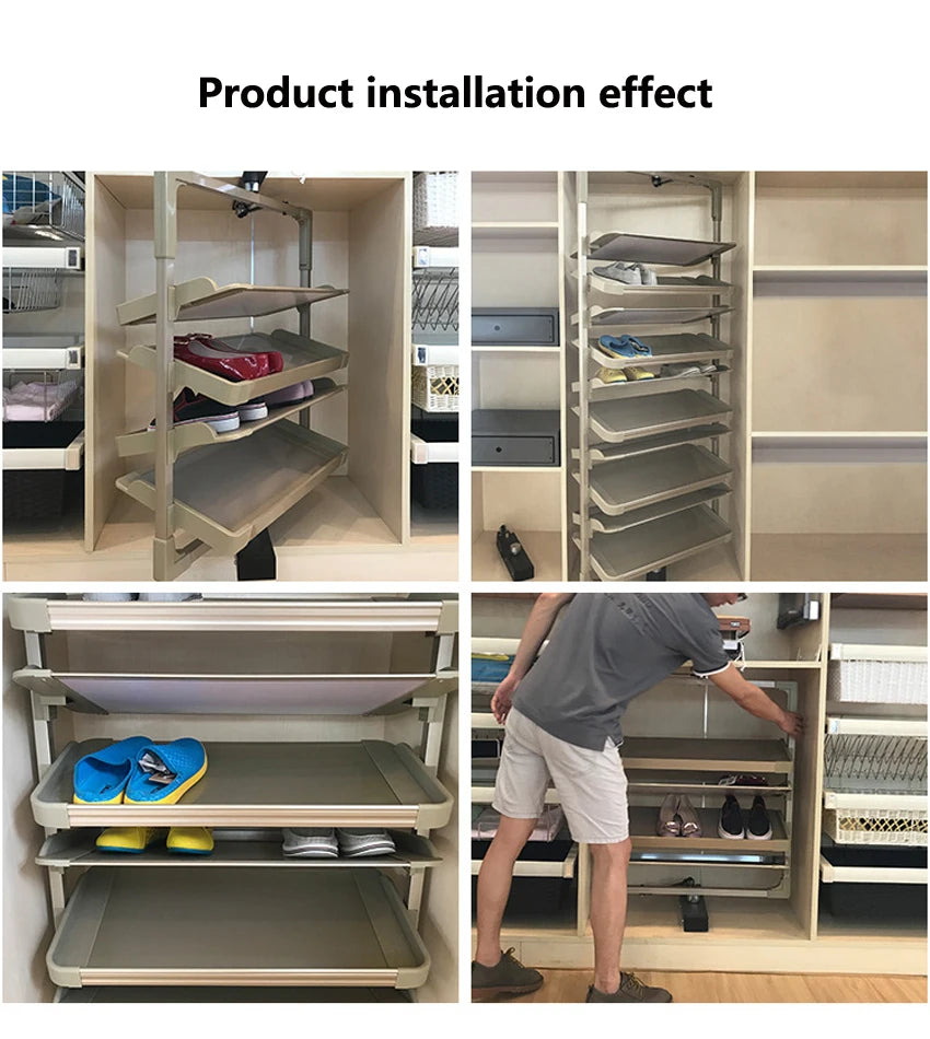 Shoe Rack 360 Rotating Height Adjustable Aluminum Alloy