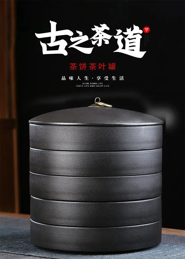 Creative Ceramic Tea Storage Jar Large Handmade Loose