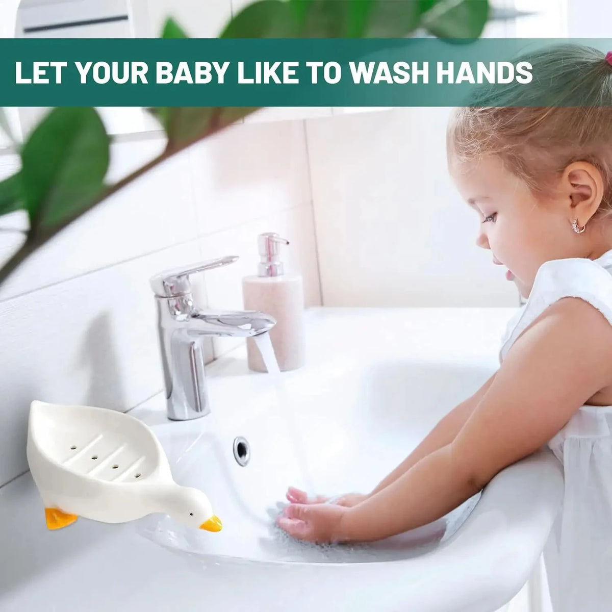 Plastic Soap Dish Self-Draining Soap Holder Cute Duck
