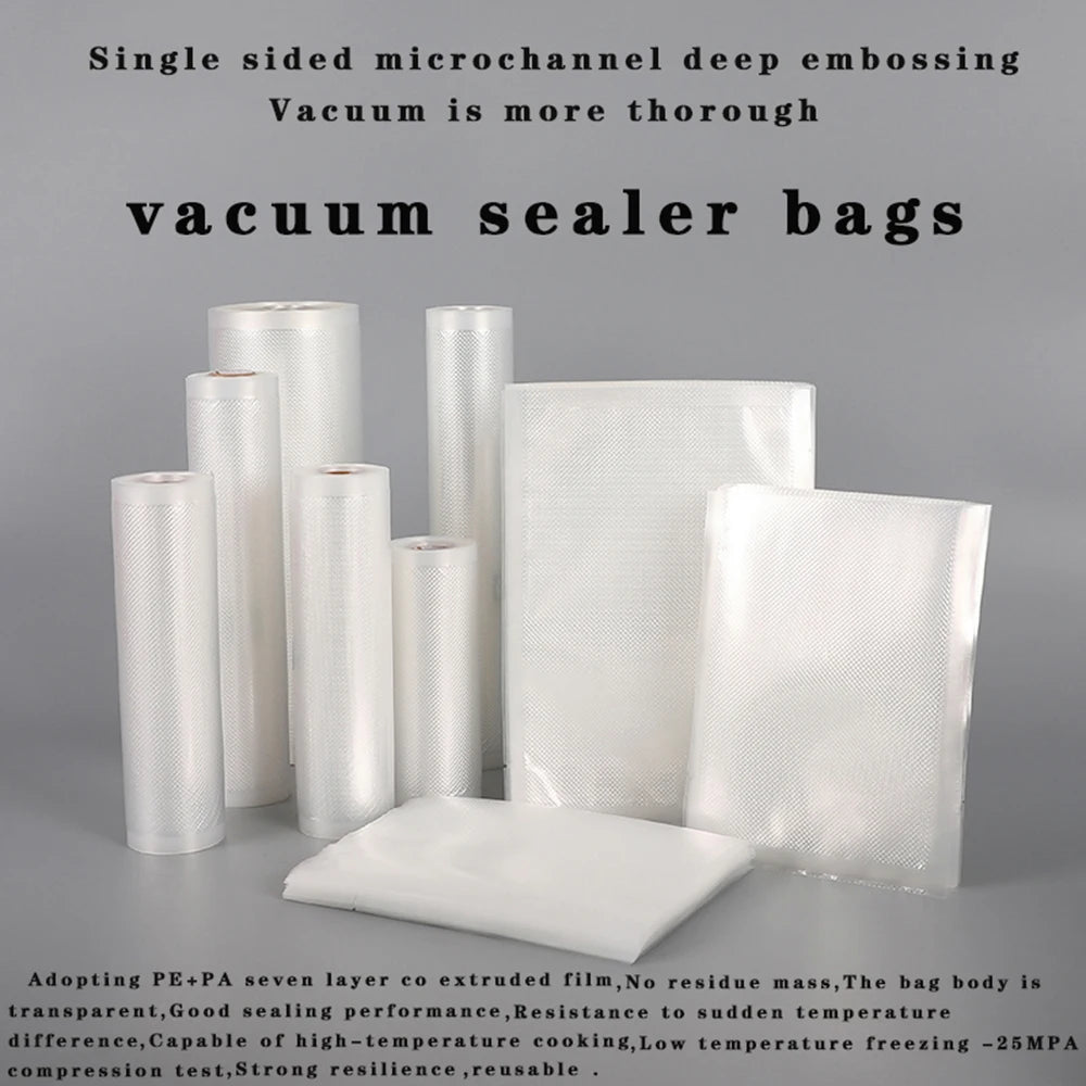 Rolls Vacuum Bags Food 500cm Per Roll Reusable