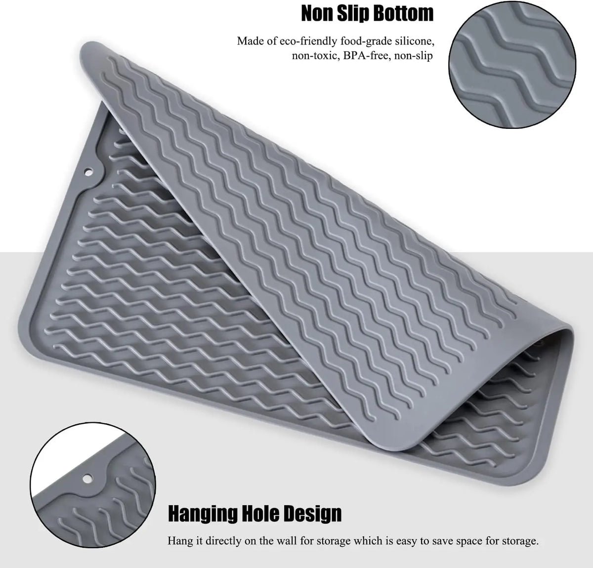 Silicone Dish Drying Mat Non-Slip Drying Rack Pad