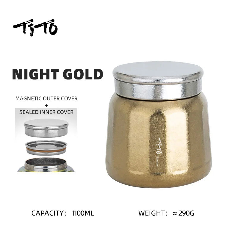 Tito Titanium Pure Titanium Tea Jar Large Storage