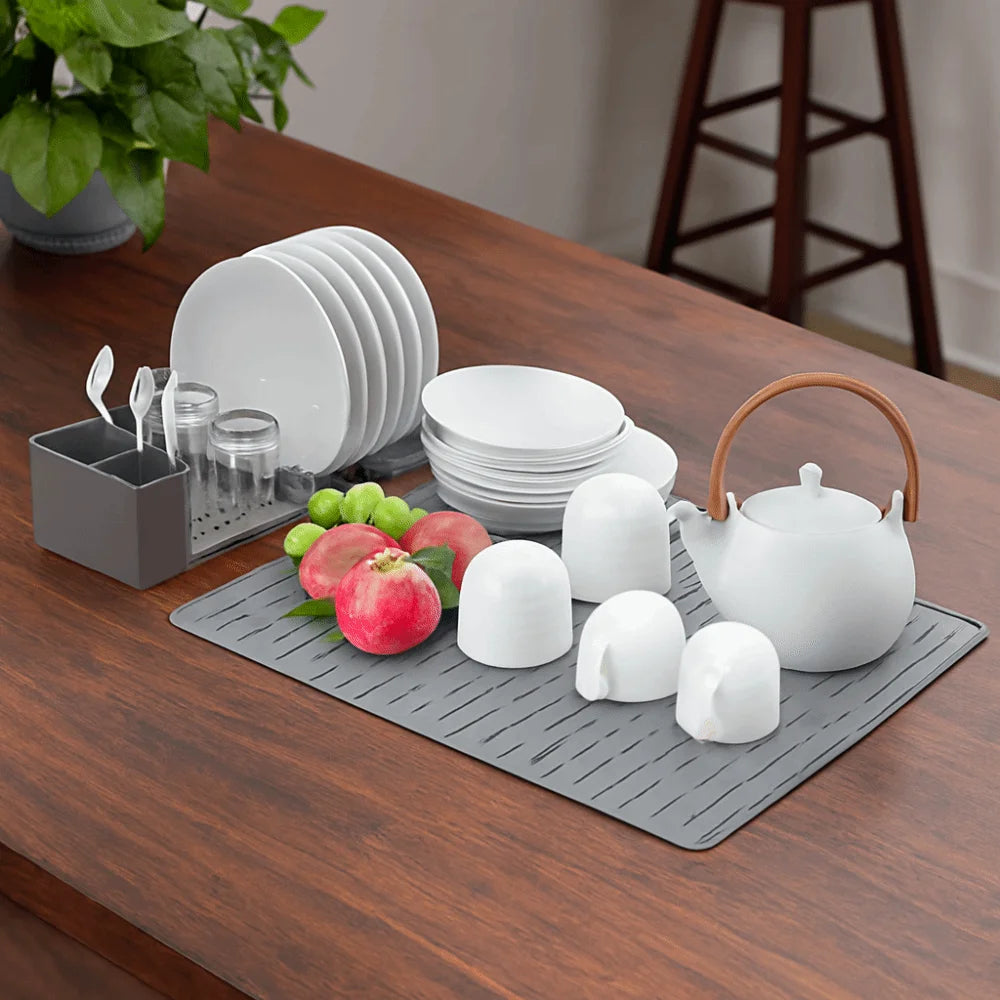 Durable Silicone Dish Drying Rack Heat-Resistant Drain Design