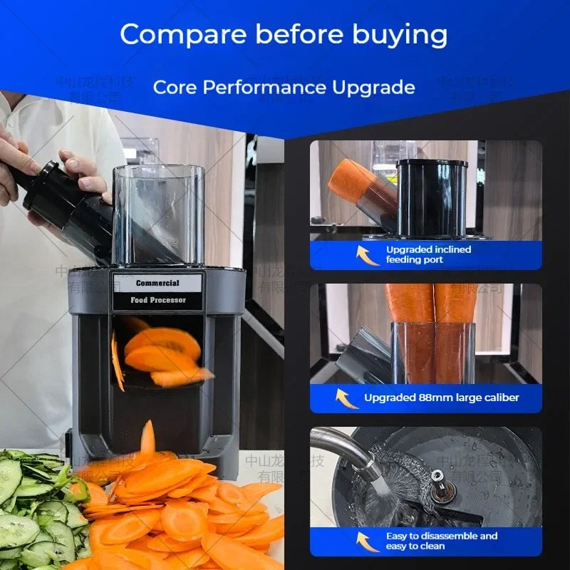 220v 3-In-1 Vegetable Cutter Dual Feeder Newly Upgraded
