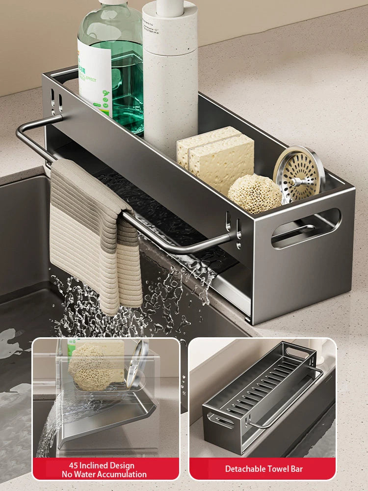 Extra Large Carbon Steel Sink Caddy Sponge Holder