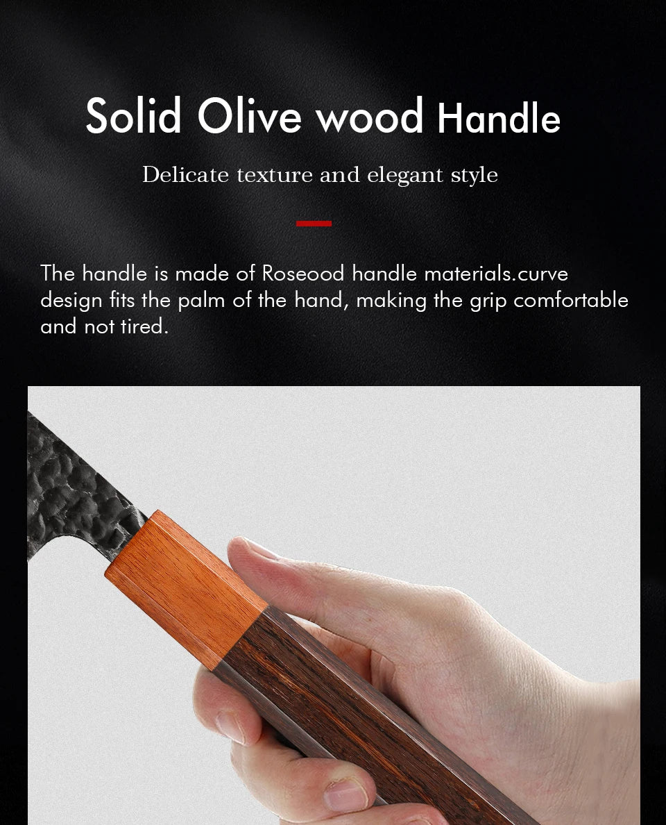 Turwho Inch Hand Forged Nakiri Knife Japanese Damascus