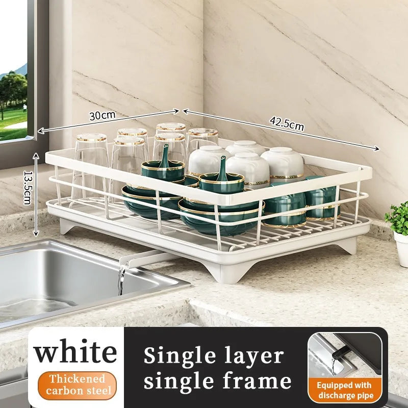 Dish Drying Rack Adjustable Stainless Steel Cutting Board