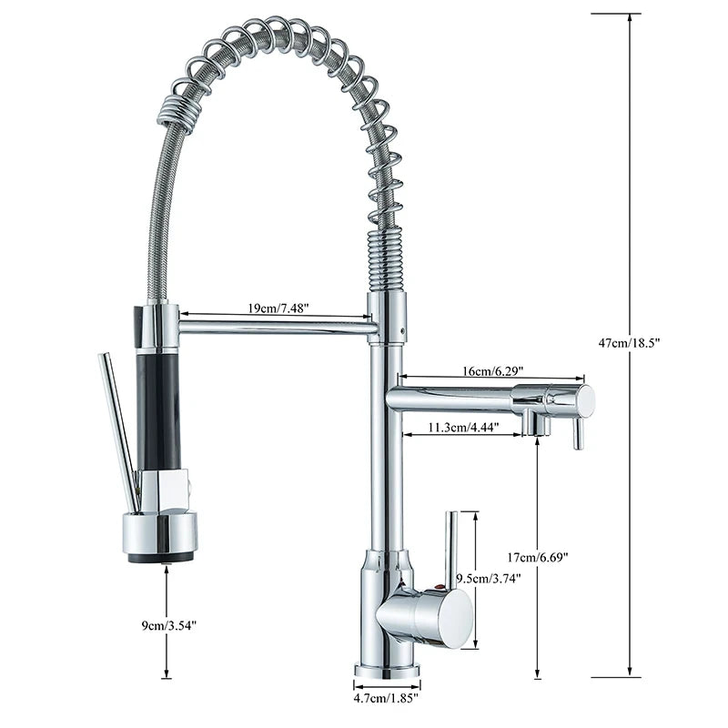 Black Sink Faucet Pull-Out Cold Water Mixing Faucet