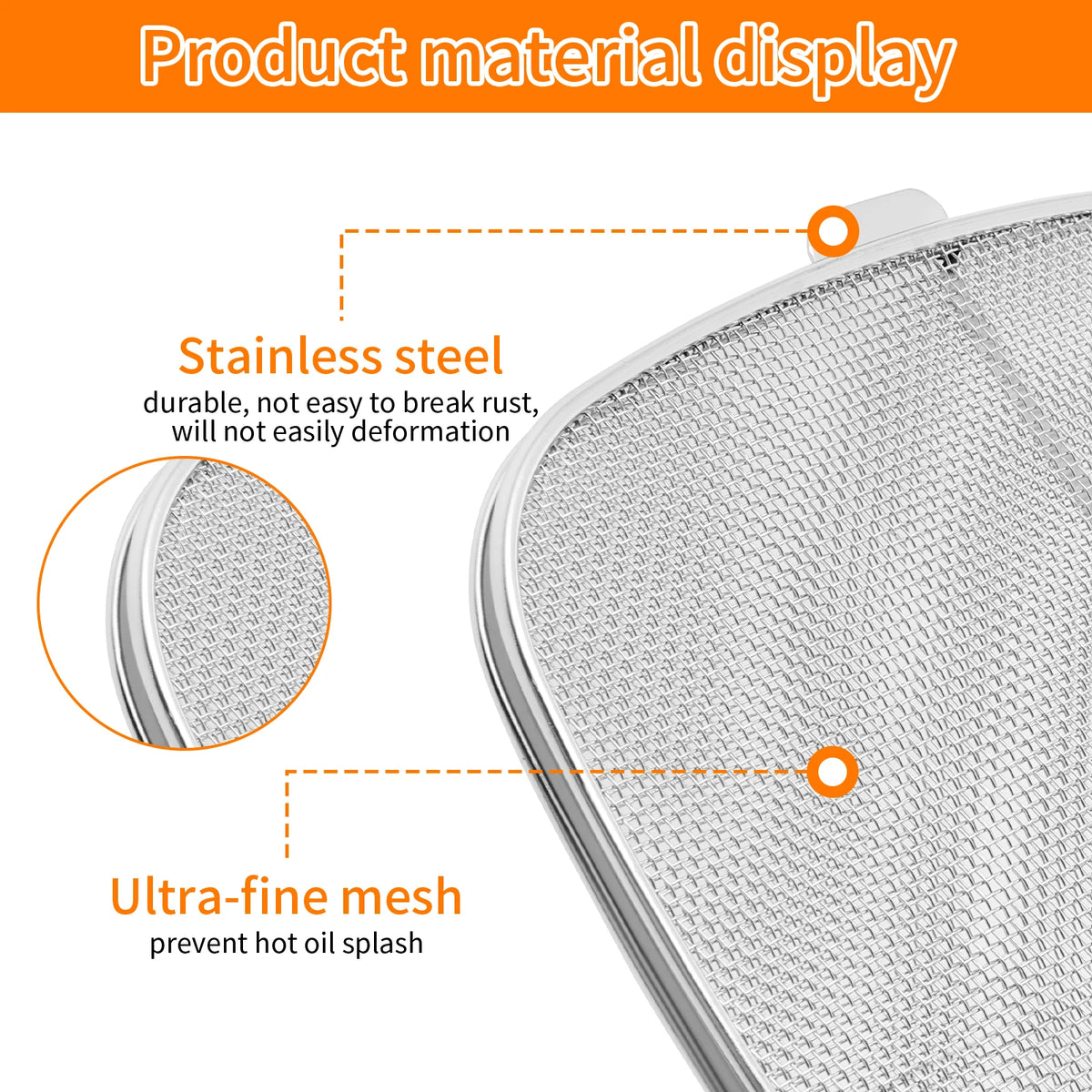 Air Fryer Fine Mesh Splash Cover Stainless Steel