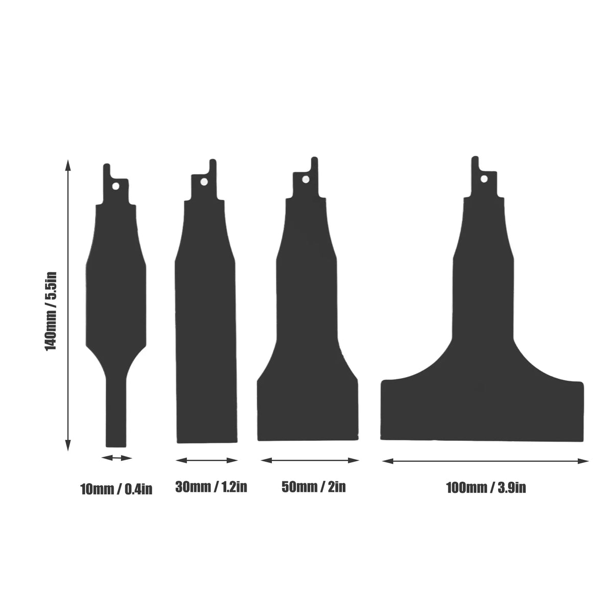 4-Piece Heavy-Duty Scraper Blade Reciprocating Saws Steel Tile