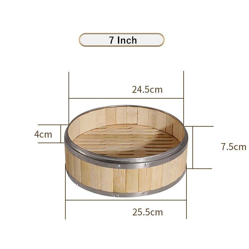 Reusable Round Bamboo Steamer Cover Dumplings Steaming Grid