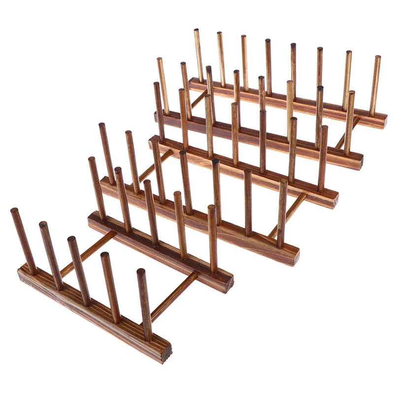 Wooden Dish Drainer Rack Plate Dish Drying Rack