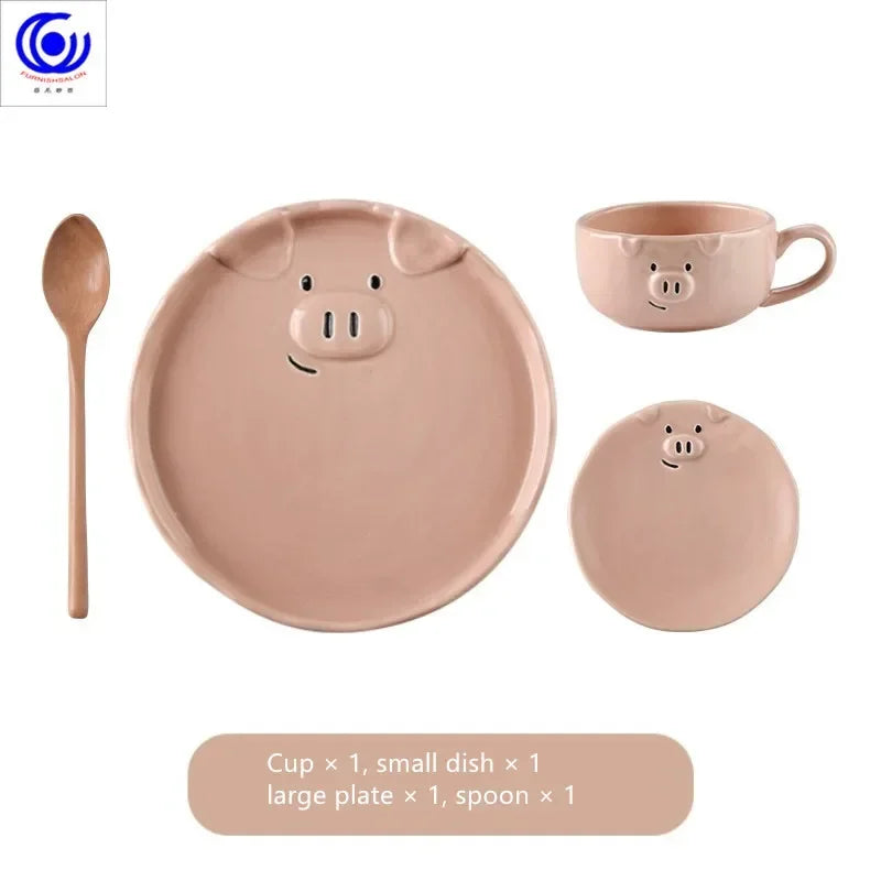 Cute Dish Ceramic Japanese Cartoon Tableware Creative Personality