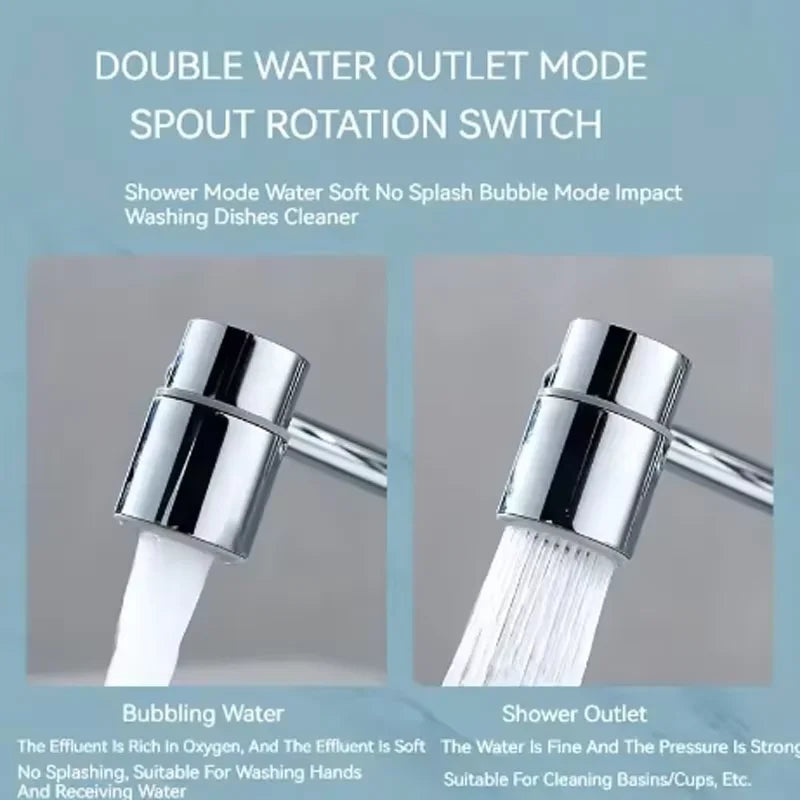 1pc 1080 Swivel Stainless Steel Faucet Extender Splashproof