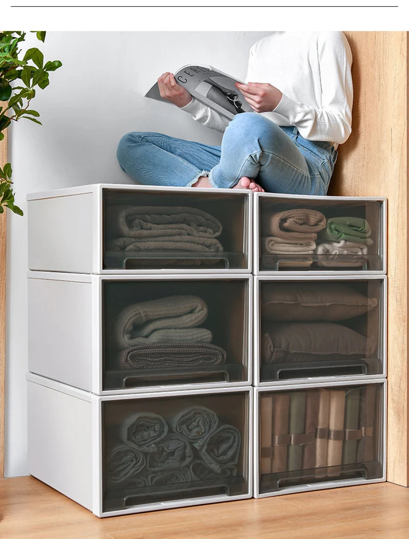 Large Closet Storage Drawer Box Plastic Drawer Clothes