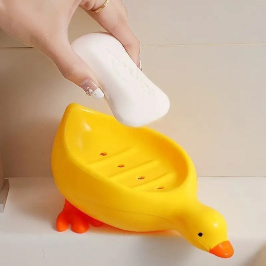 Plastic Soap Dish Self-Draining Soap Holder Cute Duck