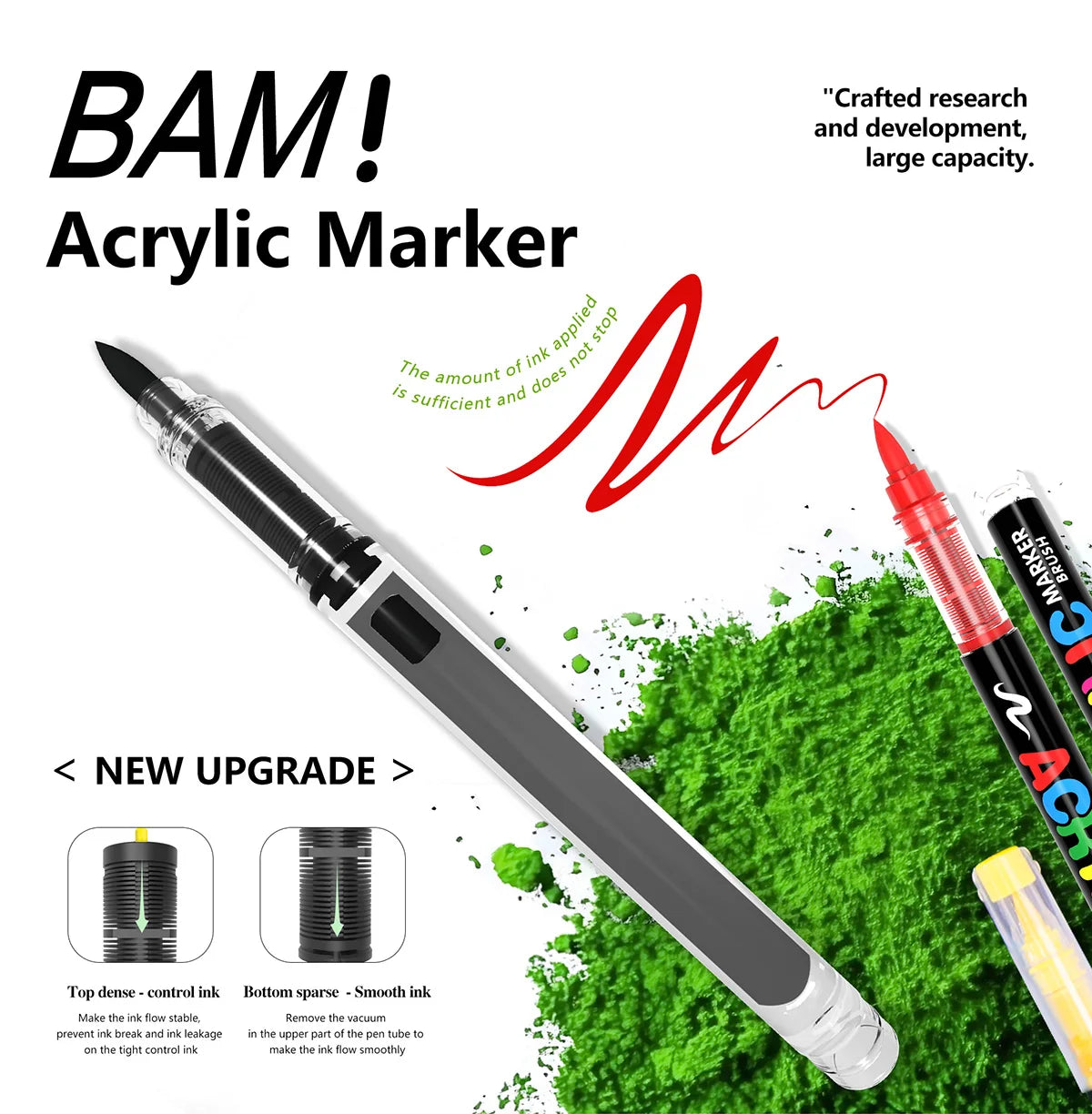 Gn 366 Colors Acrylic Paint Pens Markers Brush