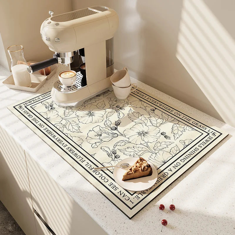 Super Absorbent Large Absorbent Mat Antiskid Draining Coffee