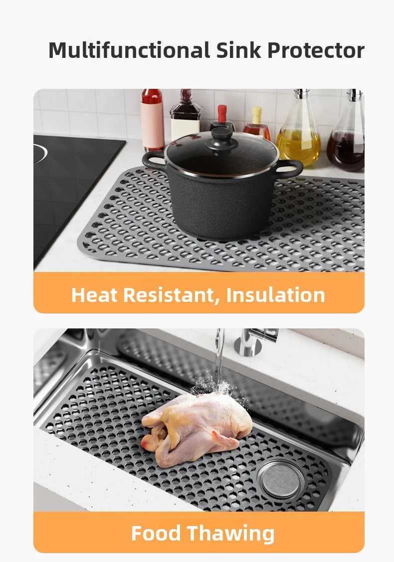 Sink Silicone Mat Anti-Scratch Honeycomb Pad Dishwashing Basin