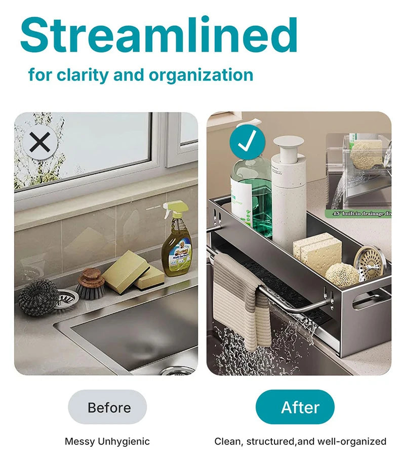 Extra Large Carbon Steel Sink Caddy Sponge Holder