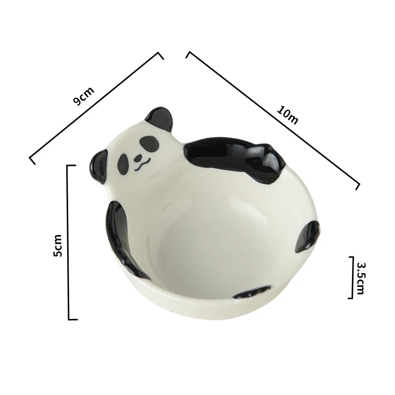 Panda Ceramic Dipping Dish Cute Shaped Mini Bowl