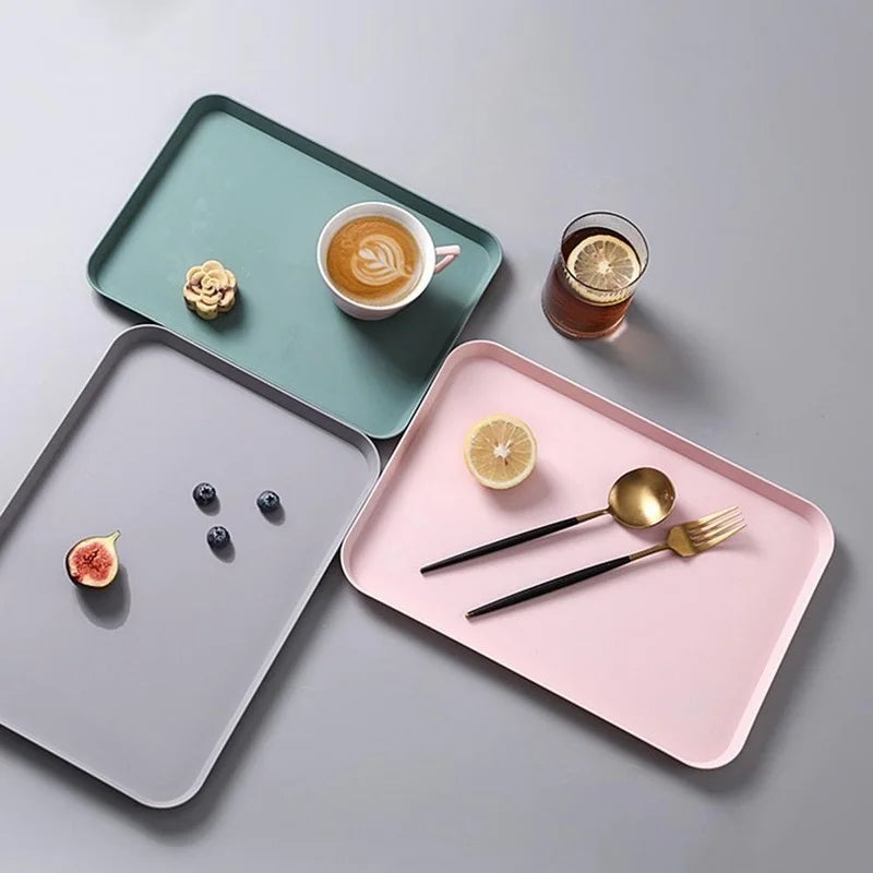 Exquisite Nordic Multi-Function Rectangular Plastic Serving Tray