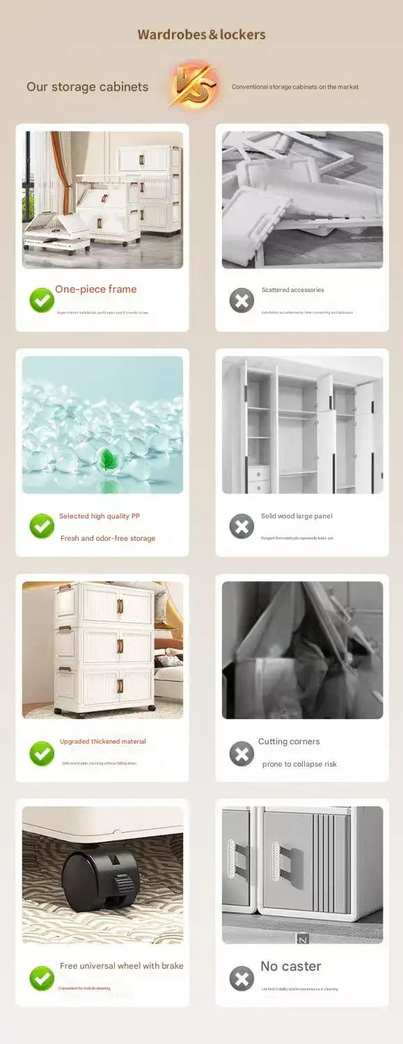 Storage Box Foldableing Cabinet Storage Cabinet Clothes Toys