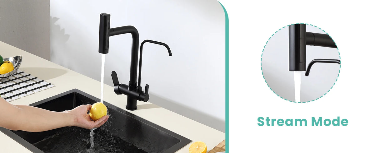 Way Pure Water Filter Faucets Black Pull Out