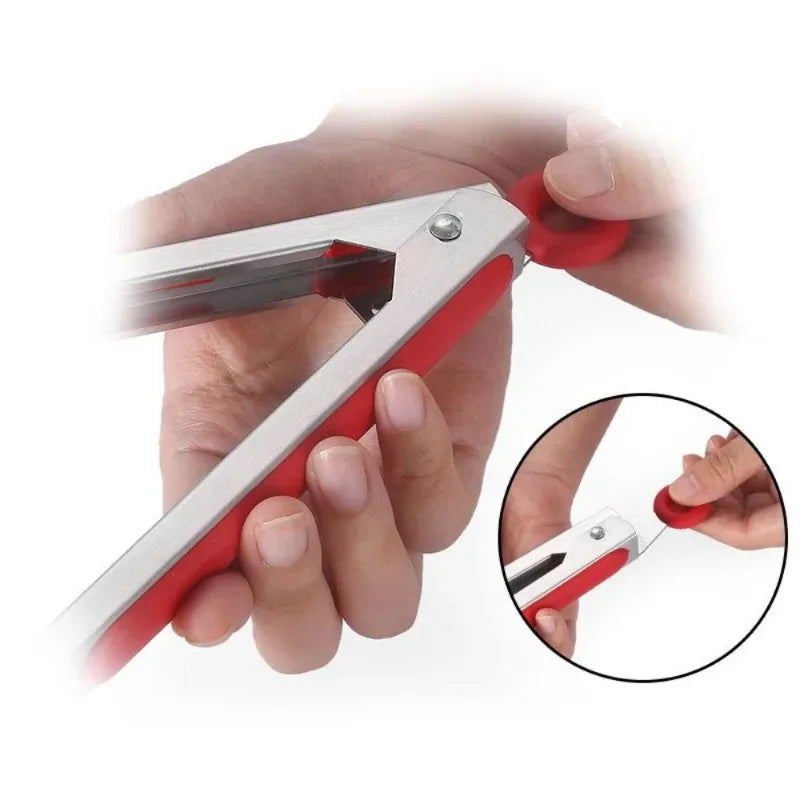 9-Inch Silicone Food Tongs Grill Stainless Steel Food