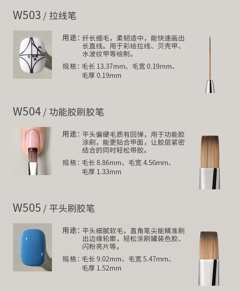 Mr Nail Professional Nail Art Brush Large Square