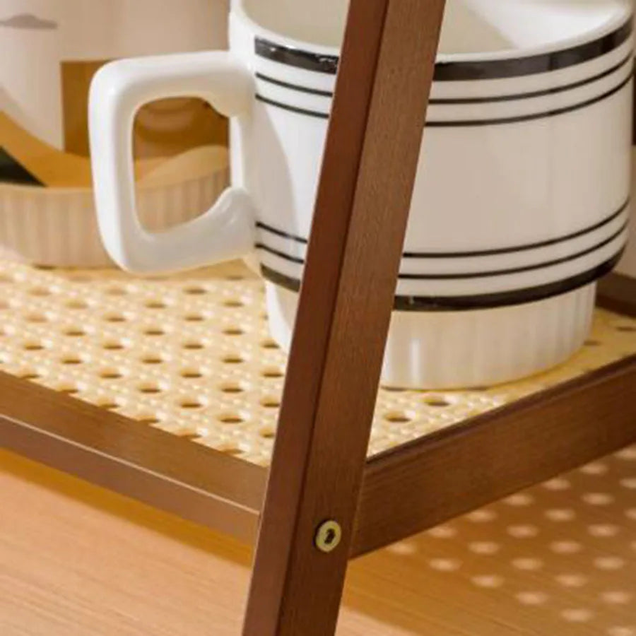 Countertop Organizer Layer Coffee Cup Holder Multipurpose Bamboo