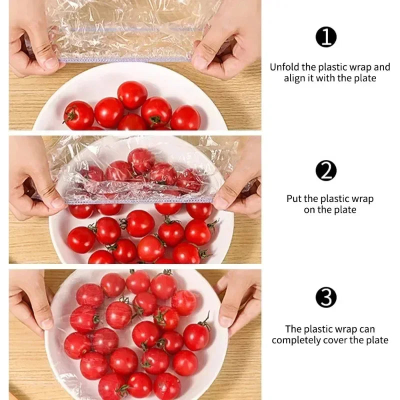 Reusable Disposable Food Cover Plastic Wrap Durable Elastic