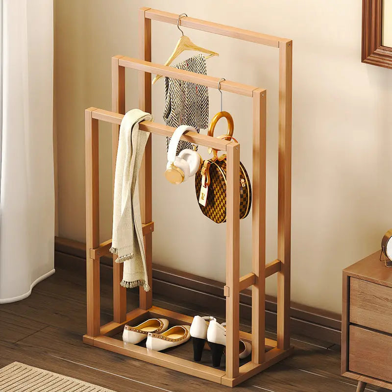 Nordic Style Simple Bamboo Clothes Drying Rack Bathroom