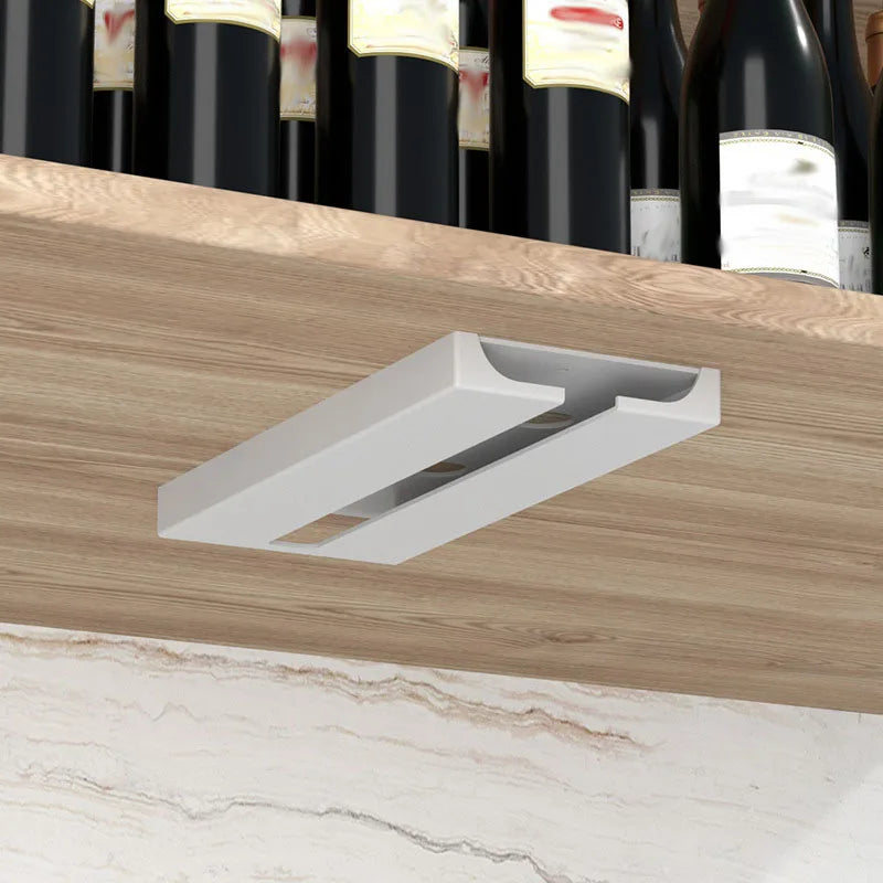 No Drill Creative Upside Down Wine Glass Rack