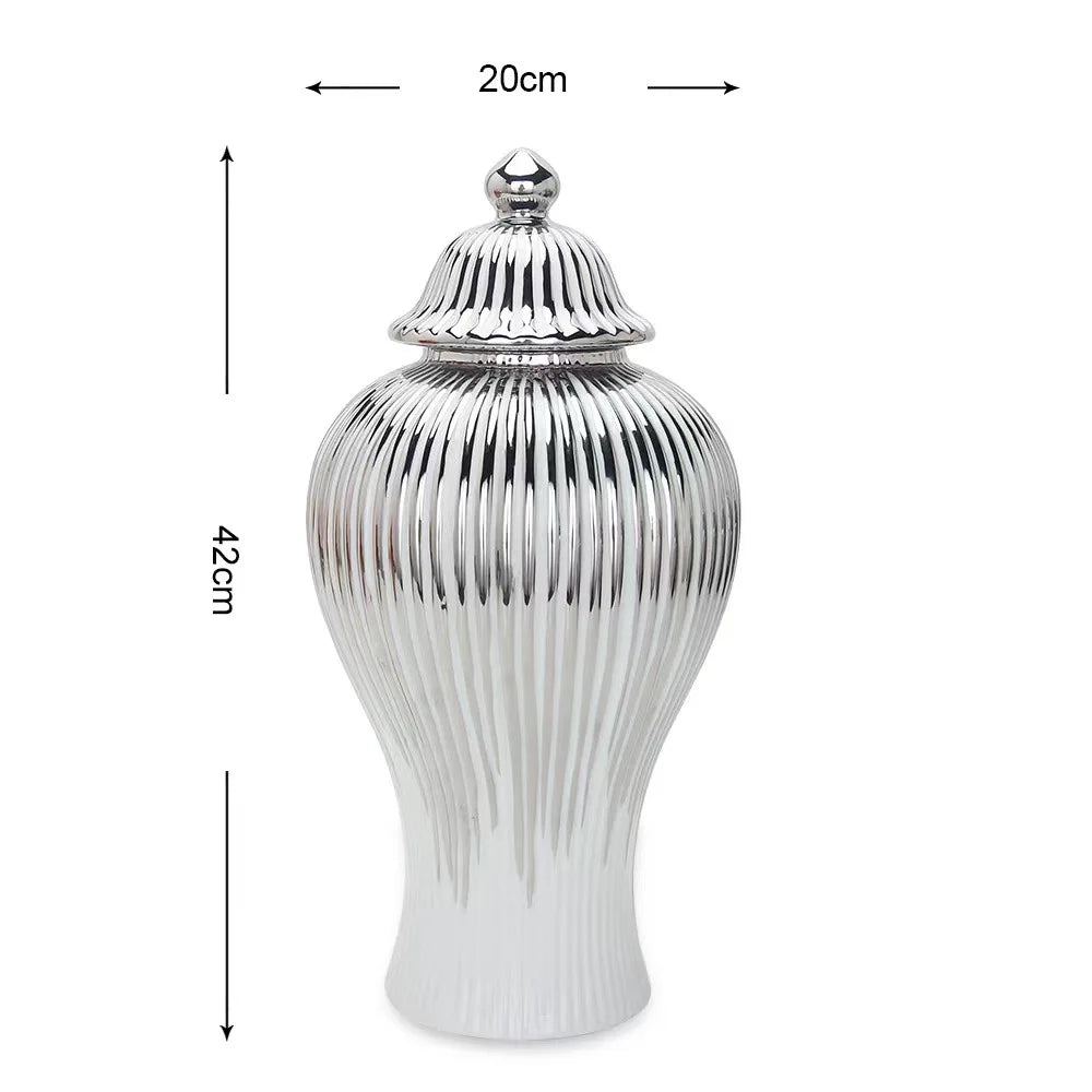 Vase Ceramic Luxury Electroplated General Jar European Ceramic