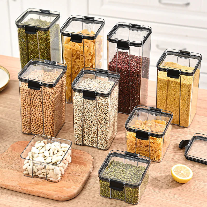 1-4pcs Sealed Jars Organizer Grain Storage Boxes Large