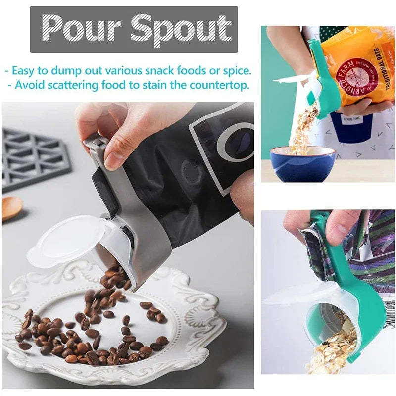 5pcs Sealer Clip Pour Spouts Food Storage Bag