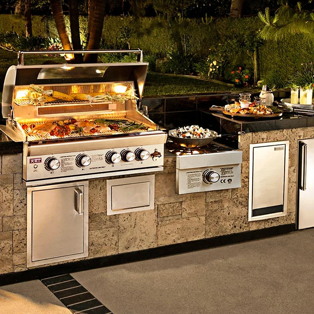 Premium 304 Stainless Steel Outdoor Grill Built-In Tabletop