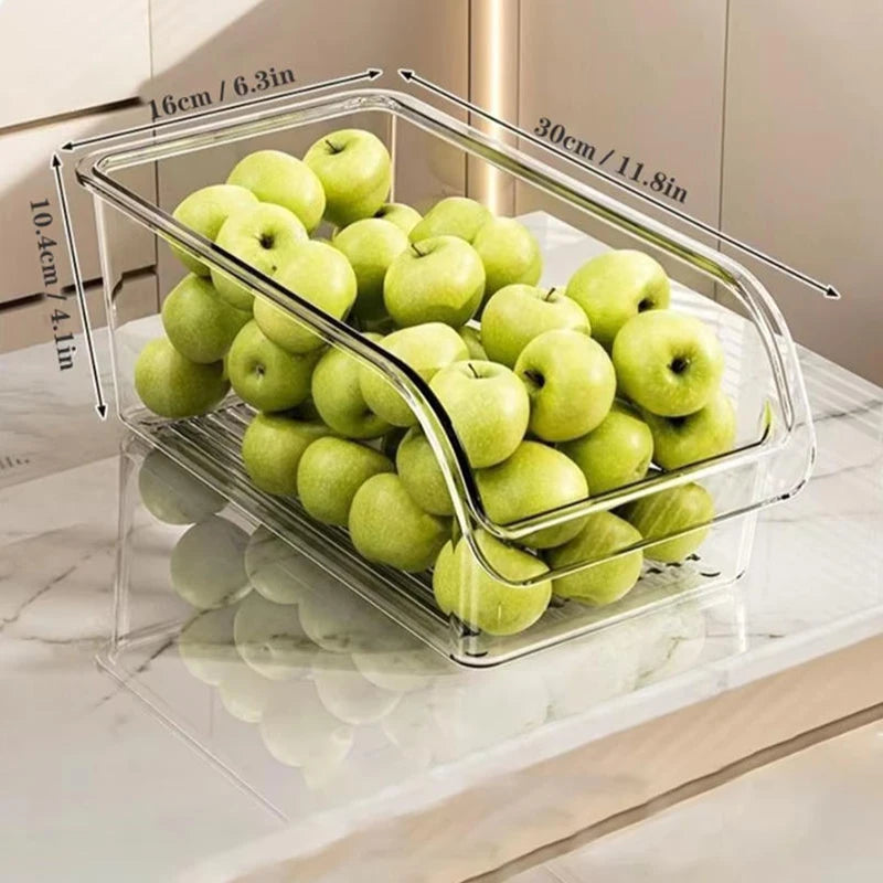 Refrigerator Organizer Bins - Clear Plastic Container Drawer