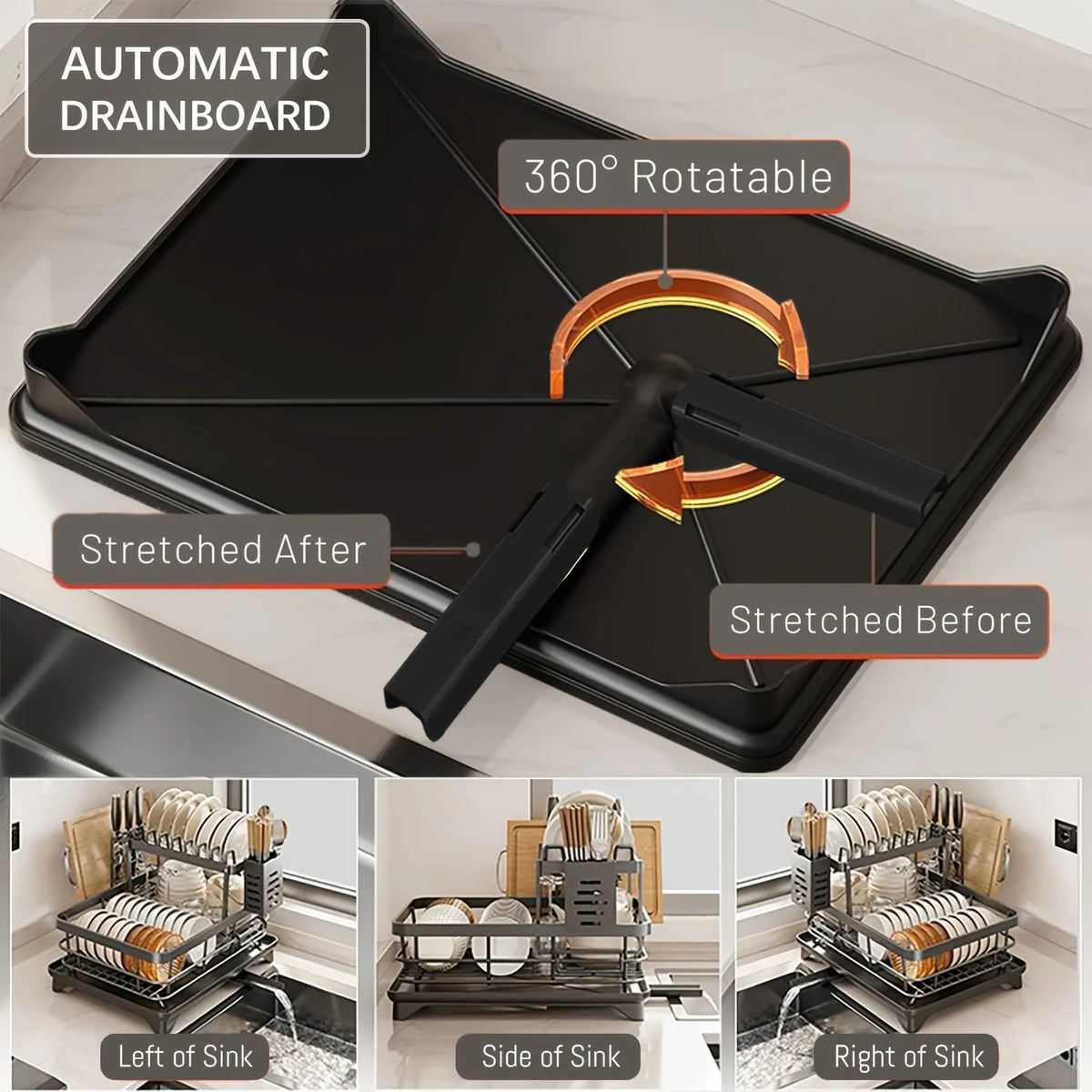 2-Tier Dish Drying Rack Large Durable Rust-Proof 2-Tier