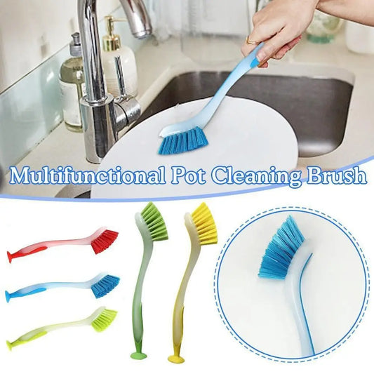 Vertical Bowl Pot Dish Cleaning Brush Suction Cup