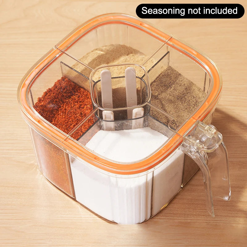 Grids Transparent Lid Spice Jar Seasoning Salt Pepper