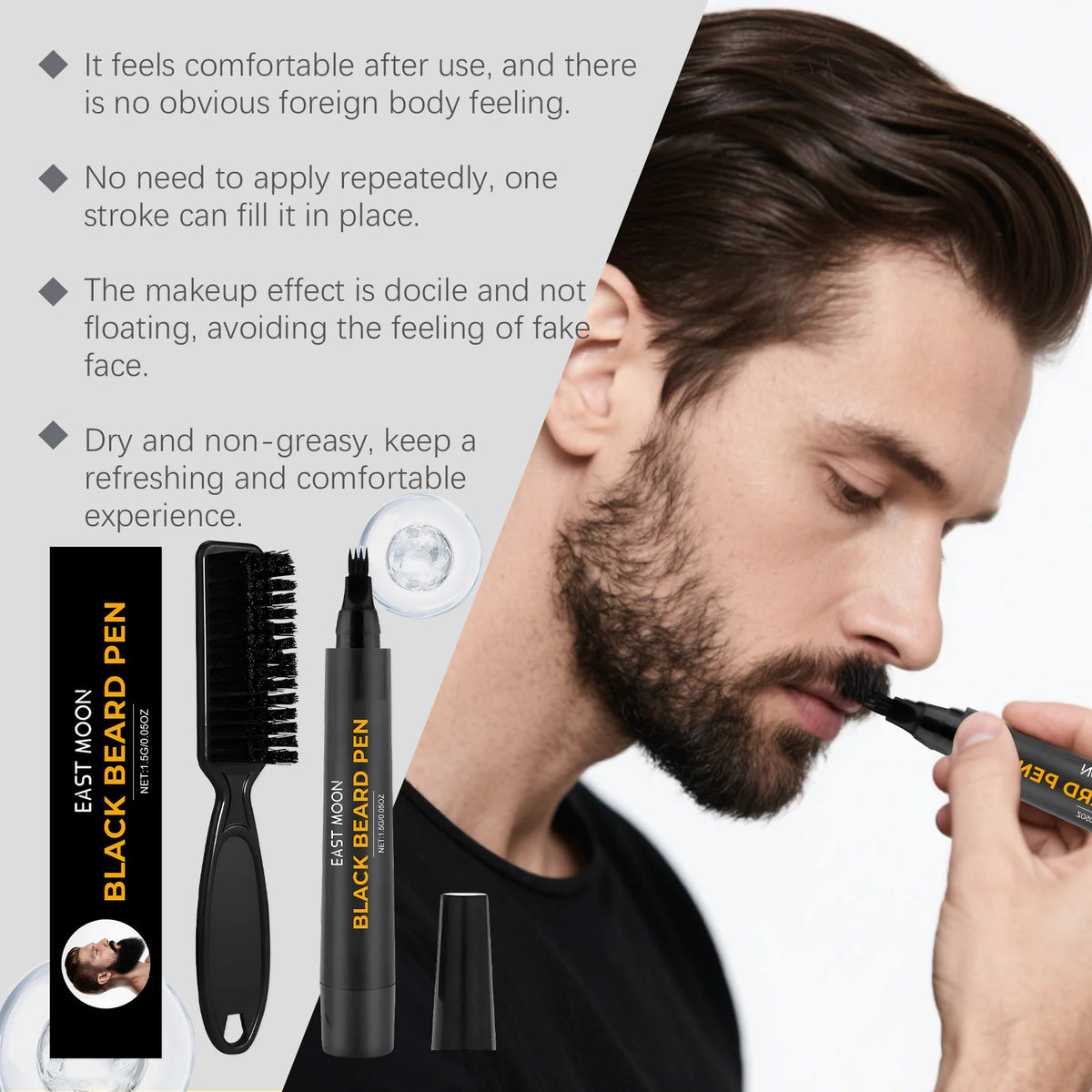 Instant Beard Filler Pen Brush Comb Disposable Waterproof