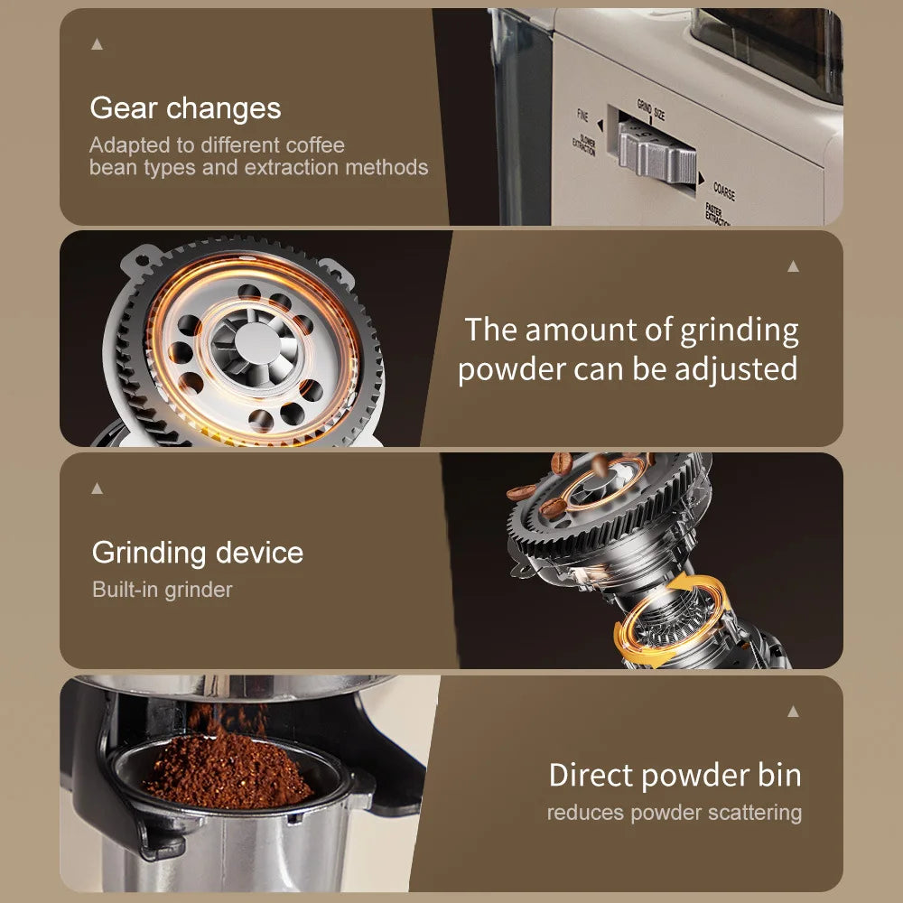 Semi-Automatic Espresso Machine Built-In Grinder & Cold Dual