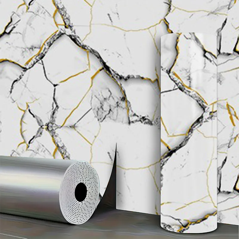 Self Adhesive Marble Wallpaper Pvc Waterproof Stain Resistant