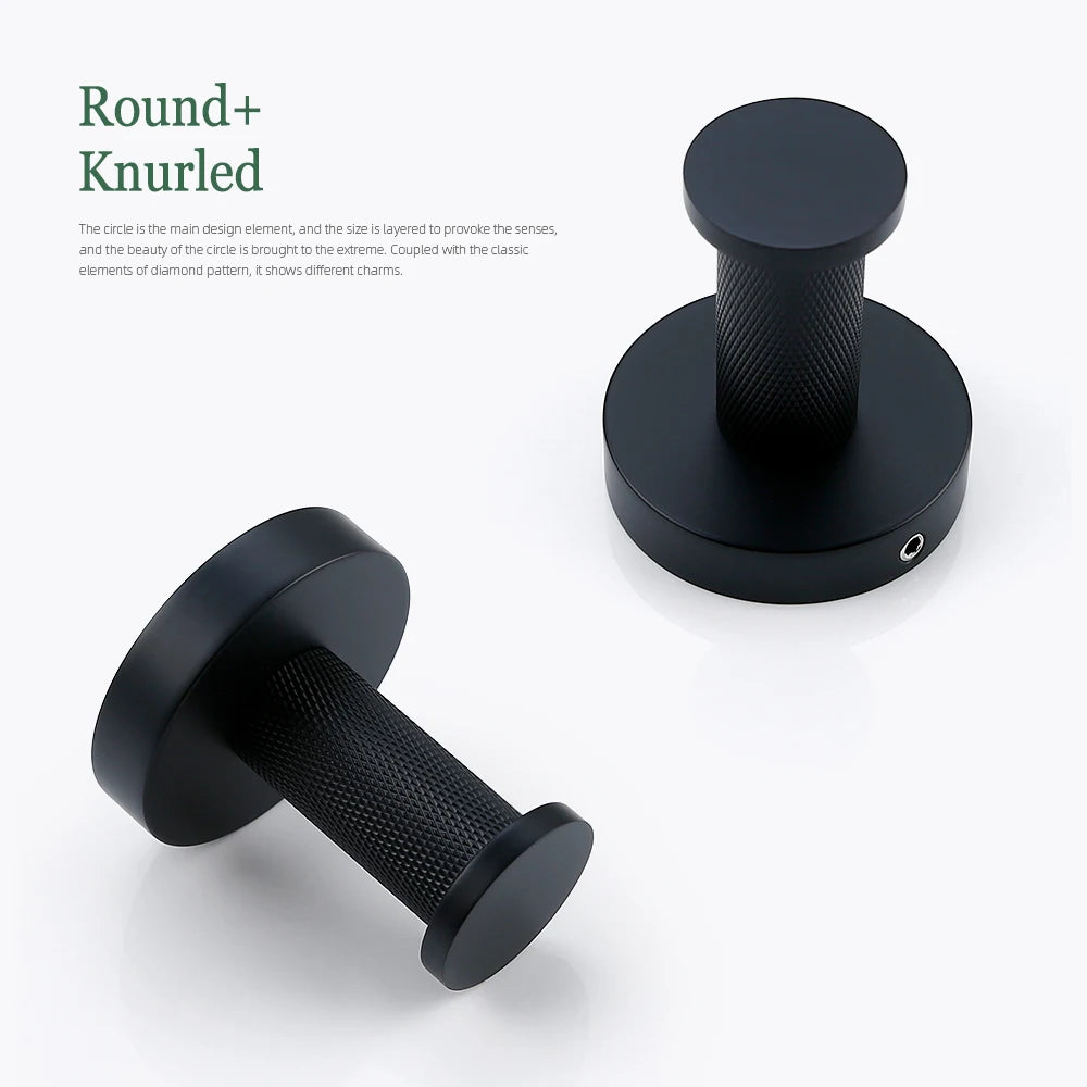 Matte Black Bathroom Brass Knurled Kit Paper Holder