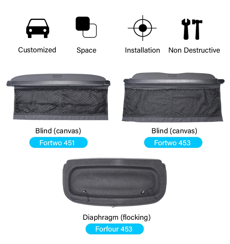 Trunk Curtain Cover Trunk Storage Bag Net Trunk